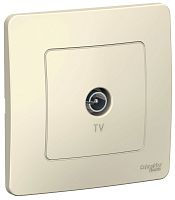 Розетка TV Коннектор с рамкой Systeme Electric Blanca 1-м. молочный картинка